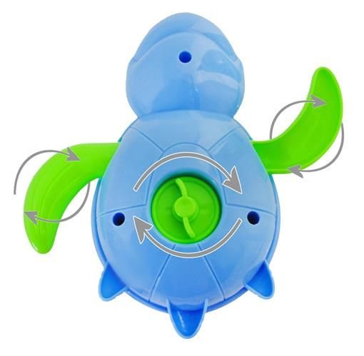 Jucarie de Baie Baby Turtle idealStore, Broasca Testoasa Rotativa, Perfecta pentru Cada sau Piscina, Innoata Alaturi de Copil, Albastra