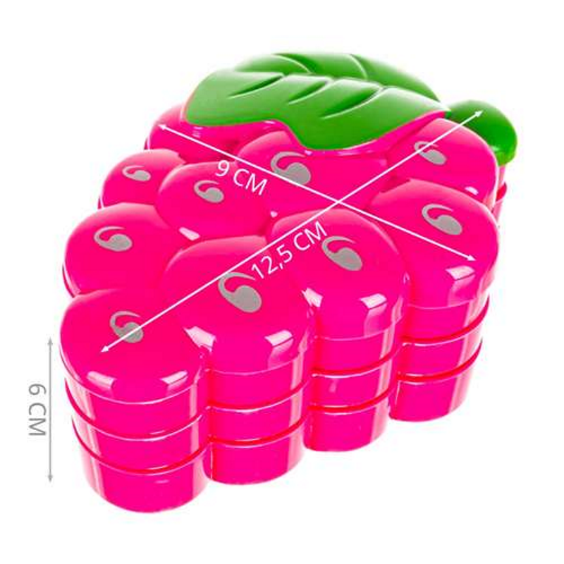 Trusa de Machiaj Strawberry Make-up, IdealStore, Multicolor, Dimensiune 12 X 9 X 6 cm, cutie in forma de capsuna cu trei sertare glisante