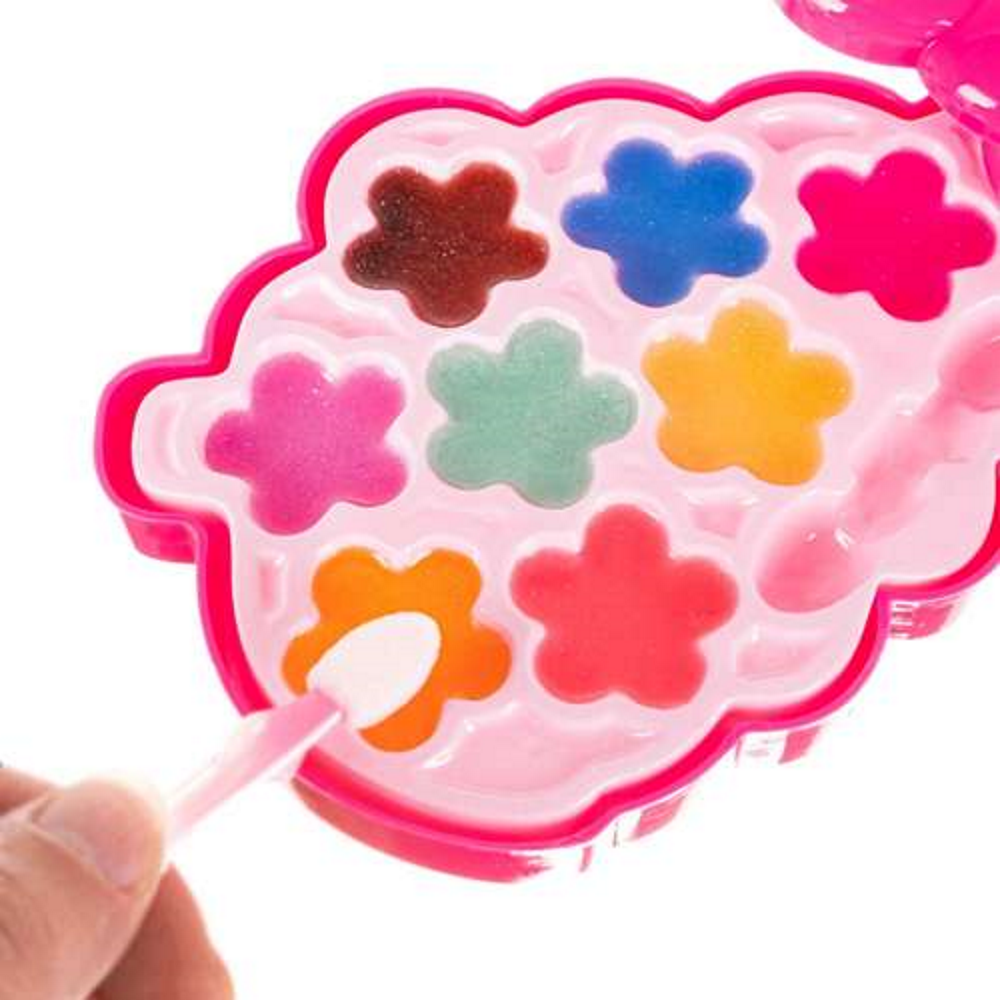 Trusa de Machiaj Strawberry Make-up, IdealStore, Multicolor, Dimensiune 12 X 9 X 6 cm, cutie in forma de capsuna cu trei sertare glisante