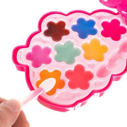 Trusa de Machiaj Strawberry Make-up, IdealStore, Multicolor, Dimensiune 12 X 9 X 6 cm, cutie in forma de capsuna cu trei sertare glisante