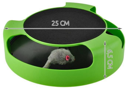 Jucarie Interactiva pentru Pisici The Playful Little Mouse, Dimensiuni 25 x 6,5 cm, Loc pentru zgariat, Tampoane antiderapante, Material Plastic, Incurajeaza activiatea fizica a Animalului