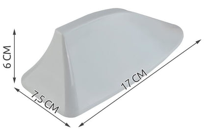 Antena Auto Universala tip Coada de Rechin, alba IdealStore, 7,5 x 17 x 6 cm, receptie radio eficienta cu putere mare de transmisie, design Hai-Fins asigura o receptie excelenta