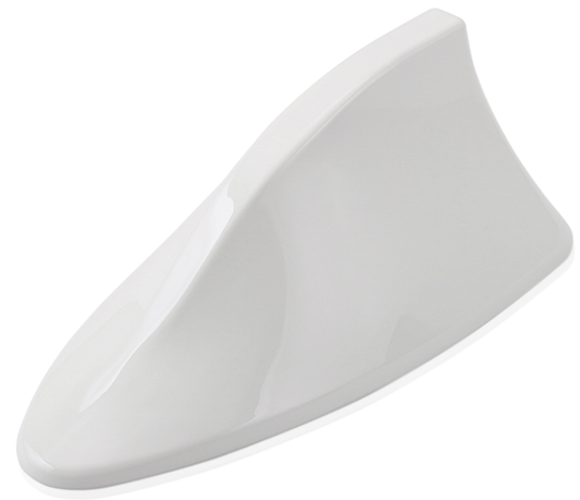 Antena Auto Universala tip Coada de Rechin, alba IdealStore, 7,5 x 17 x 6 cm, receptie radio eficienta cu putere mare de transmisie, design Hai-Fins asigura o receptie excelenta