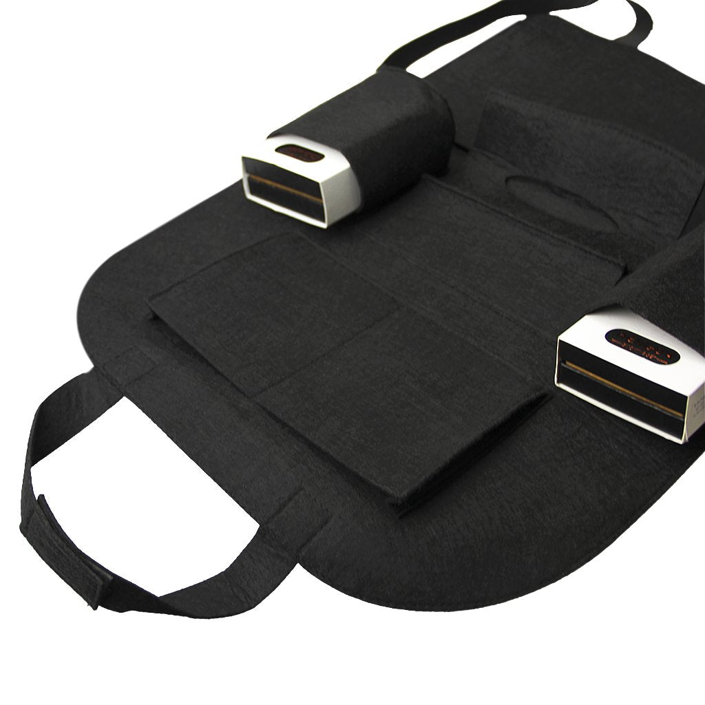 Organizator Multifunctional pentru Scaun Auto idealSTORE, Include 7 Buzunare de Diferite Dimensiuni, Ideal pentru Suport Tableta, Telefon, Servetele, Bauturi, Jucarii, Compatibil cu Orice Masina, Material Pasla