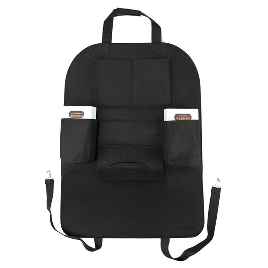 Organizator Multifunctional pentru Scaun Auto idealSTORE, Include 7 Buzunare de Diferite Dimensiuni, Ideal pentru Suport Tableta, Telefon, Servetele, Bauturi, Jucarii, Compatibil cu Orice Masina, Material Pasla