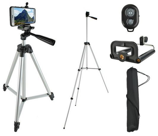 Trepied Telescopic Multifunctional 4 in 1 idealSTORE, Pentru Telefon, Camera Foto, Include Telecomanda Bluetooth Compatibila cu IOS si Android, Inaltime Ajustabila, Picioare Flexibile, Husa Impermeabila, Varf Rotativ la 360,  Ideal pentru fotografii