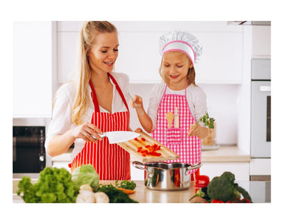 Costum de bucatar, idealSTORE, 28.5 x 23.5 x 3 cm, 4 piese, roz