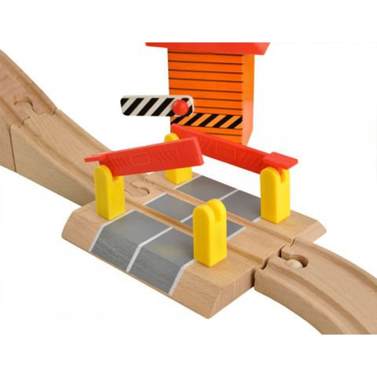 Circuit Trenulet din Lemn Natural The Passenger Train idealSTORE, Setul include Heliport, Depou, Pesti, Oameni, Masini, Copaci, Semne de Circulatie, Lokomotiva, Elicopter, Piese Robuste din lemn