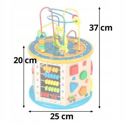 Jucarie interactiva multifunctionala, Jokomisiada, Lemn, 36 x 19.5 x 24 cm, Multicolor