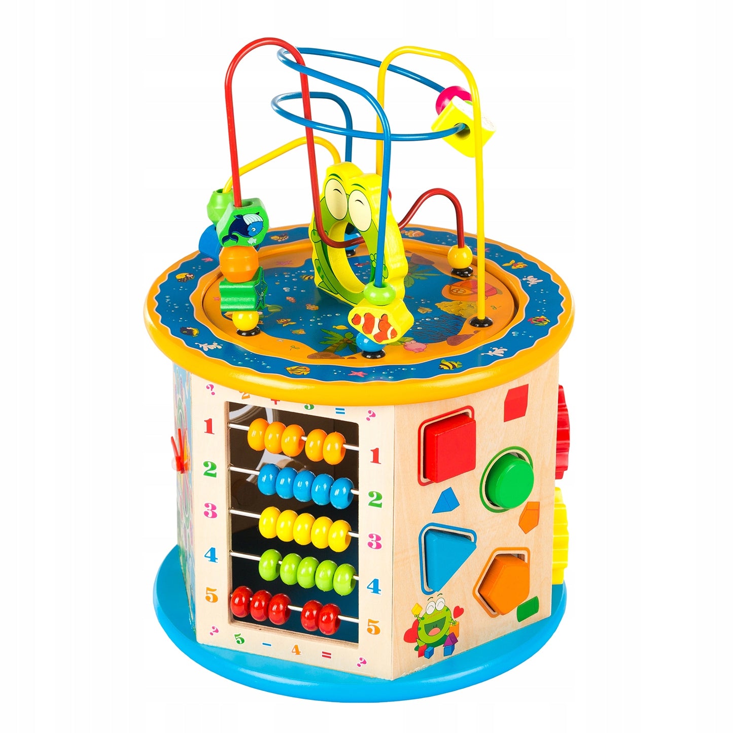 Jucarie interactiva multifunctionala, Jokomisiada, Lemn, 36 x 19.5 x 24 cm, Multicolor