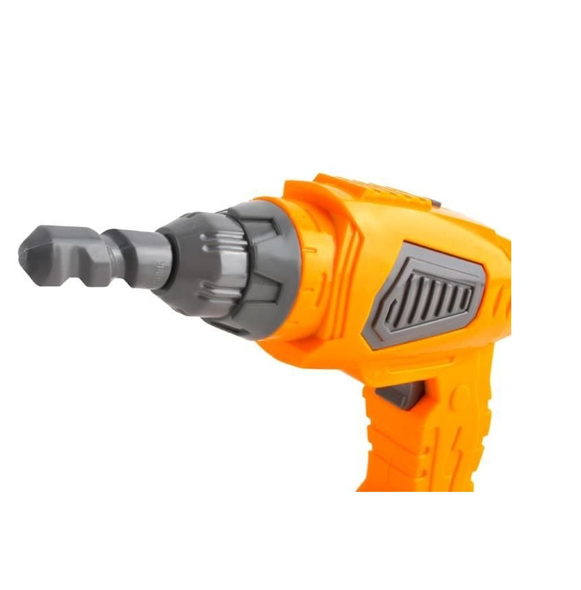 Mini valiza de scule THE LITTLE BUILDER idealSTORE, Dimensiuni 28 x 24 x 9 cm, Include cleste, cutit, cheie, suruburi si alte unele de bricolaj, Ajuta la dezvoltarea abilitatilor manuale