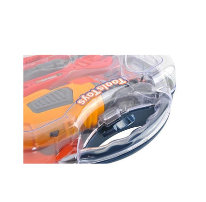 Mini valiza de scule THE LITTLE BUILDER idealSTORE, Dimensiuni 28 x 24 x 9 cm, Include cleste, cutit, cheie, suruburi si alte unele de bricolaj, Ajuta la dezvoltarea abilitatilor manuale