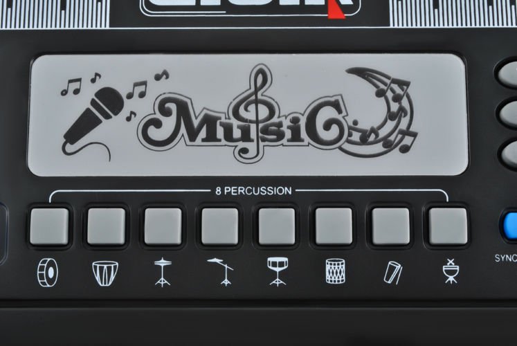 Orga electronica cu Microfon idealSTORE Maggic Music Sing, Dimensiuni 70.5 x 23 x 22 cm, Echipata cu 54 Taste, Suport muzica incorporat, Sleep Mode economiseste bateria, 10 piese Stereo, 3 Efecte sonore, Control volum, Negru