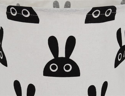 Cos de rufe Kids Bunny idealSTORE, Dimensiuni 43 x 37 cm, Material Impermeabil, Tesatura bumbac, Practic si Modern, Alb- Negru