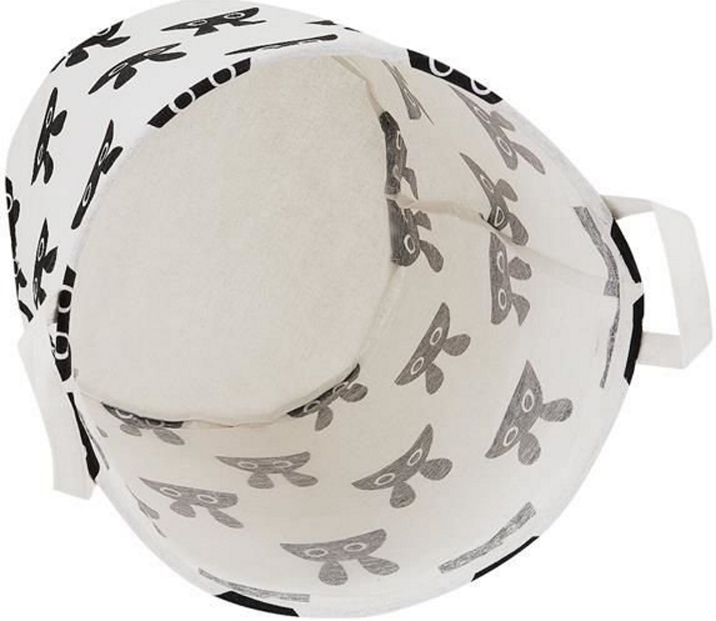 Cos de rufe Kids Bunny idealSTORE, Dimensiuni 43 x 37 cm, Material Impermeabil, Tesatura bumbac, Practic si Modern, Alb- Negru