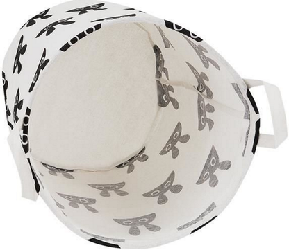 Cos de rufe Kids Bunny idealSTORE, Dimensiuni 43 x 37 cm, Material Impermeabil, Tesatura bumbac, Practic si Modern, Alb- Negru