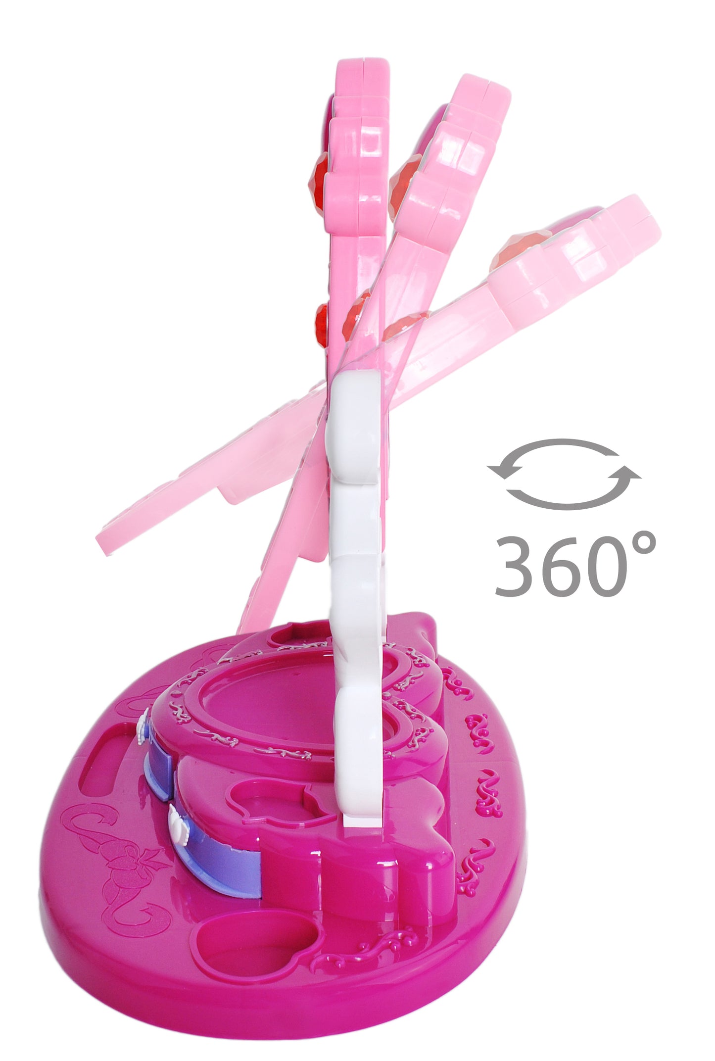 Oglinda Chic pentru fetite idealSTORE Beauty DIVA Mirror, Dimensiuni 20 x 46 x 40 cm, Echipata cu sunete, lumini, accesorii pentru machiaj si cosmetice, Inclinare reglabila