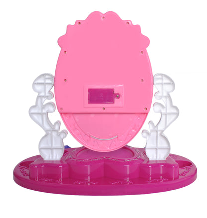 Oglinda Chic pentru fetite idealSTORE Beauty DIVA Mirror, Dimensiuni 20 x 46 x 40 cm, Echipata cu sunete, lumini, accesorii pentru machiaj si cosmetice, Inclinare reglabila