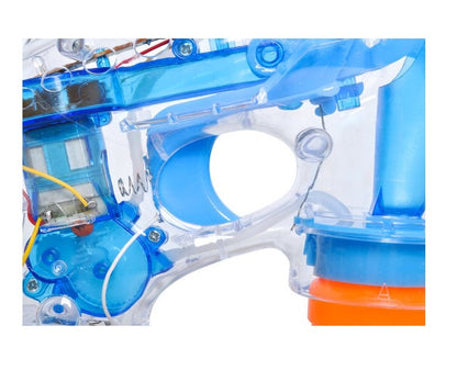 Jucarie interactiva pentru Balonase idealSTORE Bubble Rain, Accesorizata cu 4 LED-URI, Verde, Rosu si 2 Albastre, Arma cu bule de sapun are lumini colorate care vor diversifica distractia