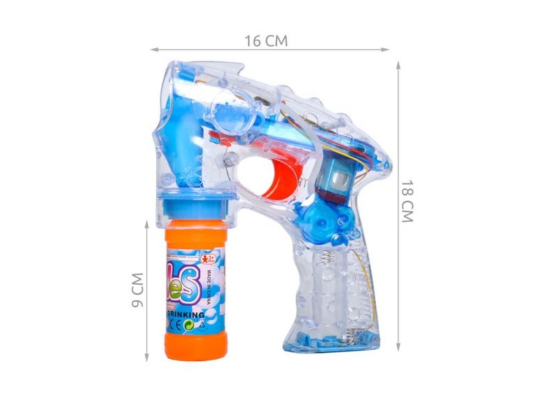 Jucarie interactiva pentru Balonase idealSTORE Bubble Rain, Accesorizata cu 4 LED-URI, Verde, Rosu si 2 Albastre, Arma cu bule de sapun are lumini colorate care vor diversifica distractia