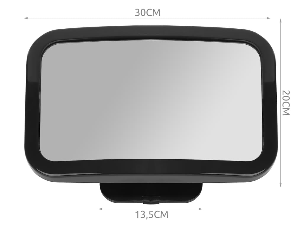 Oglinda retrovizoare pentru bebelusi din plastic idealSTORE, Dimensiuni 30 x 20 cm, Rotire 360 grade, Echipata cu 4 curele care tin ferm tetiera, Convexa ce ofera un unghi larg de vizualizare