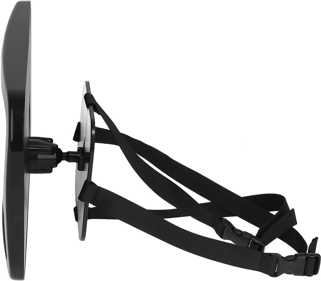 Oglinda retrovizoare pentru bebelusi din plastic idealSTORE, Dimensiuni 30 x 20 cm, Rotire 360 grade, Echipata cu 4 curele care tin ferm tetiera, Convexa ce ofera un unghi larg de vizualizare