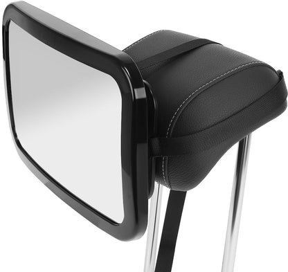 Oglinda retrovizoare pentru bebelusi din plastic idealSTORE, Dimensiuni 30 x 20 cm, Rotire 360 grade, Echipata cu 4 curele care tin ferm tetiera, Convexa ce ofera un unghi larg de vizualizare