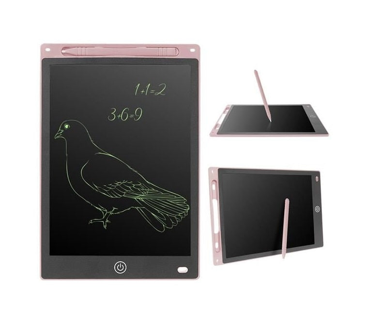 Tableta Grafica XL pentru Desen si Scris idealSTORE, Dimensiuni 17.2 x 0.6 x 25 cm, Ecran de 10 inch, Incurajeaza jocul creativ prin diversificare, Negru-Roz