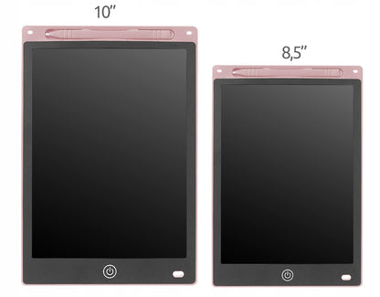 Tableta Grafica XL pentru Desen si Scris idealSTORE, Dimensiuni 17.2 x 0.6 x 25 cm, Ecran de 10 inch, Incurajeaza jocul creativ prin diversificare, Negru-Roz