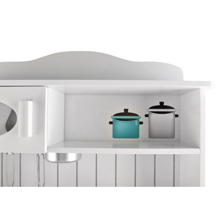 Bucatarie Multifunctionala din lemn idealSTORE Elite Cook Gray, Dimensiuni 93 x 43.5 x 28.5 cm, Accesorizata cu lampa LED, Utilata complet, Accesorii incluse, Stimuleaza gandirea creativa, invata cooperarea in grup, Gri