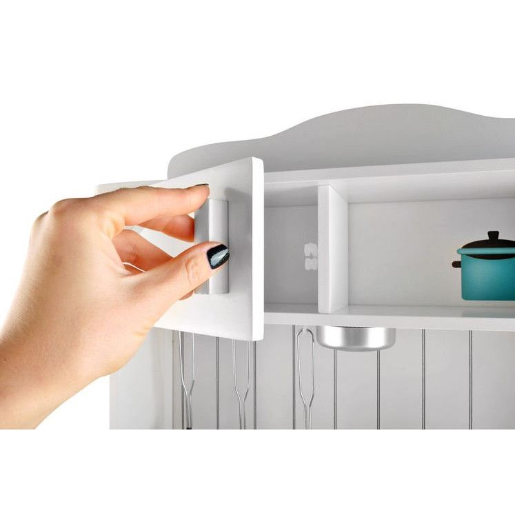 Bucatarie Multifunctionala din lemn idealSTORE Elite Cook Gray, Dimensiuni 93 x 43.5 x 28.5 cm, Accesorizata cu lampa LED, Utilata complet, Accesorii incluse, Stimuleaza gandirea creativa, invata cooperarea in grup, Gri