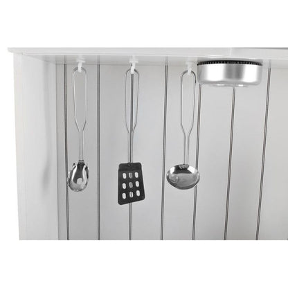 Bucatarie Multifunctionala din lemn idealSTORE Elite Cook Gray, Dimensiuni 93 x 43.5 x 28.5 cm, Accesorizata cu lampa LED, Utilata complet, Accesorii incluse, Stimuleaza gandirea creativa, invata cooperarea in grup, Gri