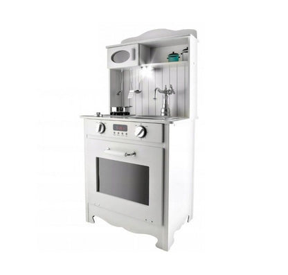 Bucatarie Multifunctionala din lemn idealSTORE Elite Cook Gray, Dimensiuni 93 x 43.5 x 28.5 cm, Accesorizata cu lampa LED, Utilata complet, Accesorii incluse, Stimuleaza gandirea creativa, invata cooperarea in grup, Gri