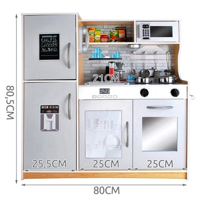 Bucatarie din Lemn idealStore New Kitchen Kruzel, Dotata cu Telefon, Frigider, Cuptor, Masina de Spalat Vase