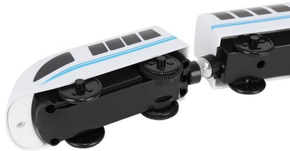 Pista Multifunctionala din Lemn Natural Cargo Express idealSTORE, Include 89 de Elemente, Tren Magnetic cu Vagoane, Elicopter de Politie, Heliport, Semne de Circulatie, Copaci, 2 Masini, O Gara, Cladire de Politie, Piese Robuste din Lemn