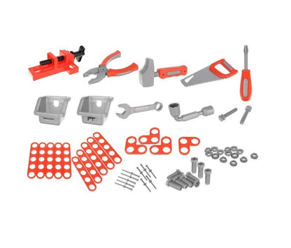 Banc de lucru Interactiv idealSTORE Mecanicul Priceput, Dimensiuni 27 x 50 x 68 cm, Echipat cu 65 de instrumente specifice, Antreneaza concentrarea, rabdarea si memoria, Dezvolta jocul de rol prin gandirea tehnica si logica