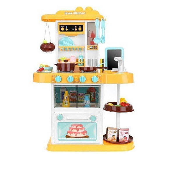 Bucatarie Multifunctionala idealSTORE HOME JUNIOR'S KITCHEN, 72 cm inaltime, Echipata cu Robinet, Hota exterioara, 43 de accesorii simbolice, Sunete si lumini, Imbunatateste abilitatile sociale si de integrare