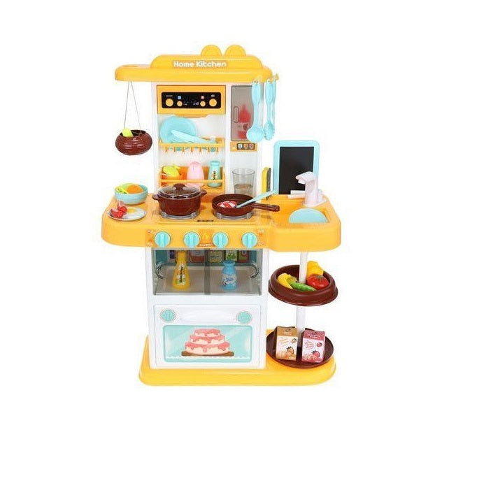 Bucatarie Multifunctionala idealSTORE HOME JUNIOR'S KITCHEN, 72 cm inaltime, Echipata cu Robinet, Hota exterioara, 43 de accesorii simbolice, Sunete si lumini, Imbunatateste abilitatile sociale si de integrare