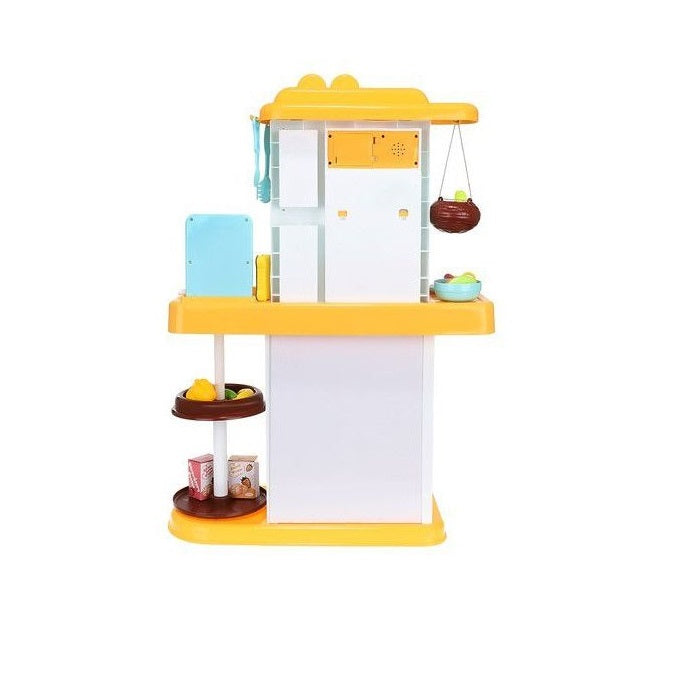 Bucatarie Multifunctionala idealSTORE HOME JUNIOR'S KITCHEN, 72 cm inaltime, Echipata cu Robinet, Hota exterioara, 43 de accesorii simbolice, Sunete si lumini, Imbunatateste abilitatile sociale si de integrare