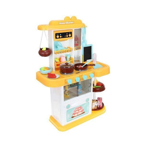 Bucatarie Multifunctionala idealSTORE HOME JUNIOR'S KITCHEN, 72 cm inaltime, Echipata cu Robinet, Hota exterioara, 43 de accesorii simbolice, Sunete si lumini, Imbunatateste abilitatile sociale si de integrare