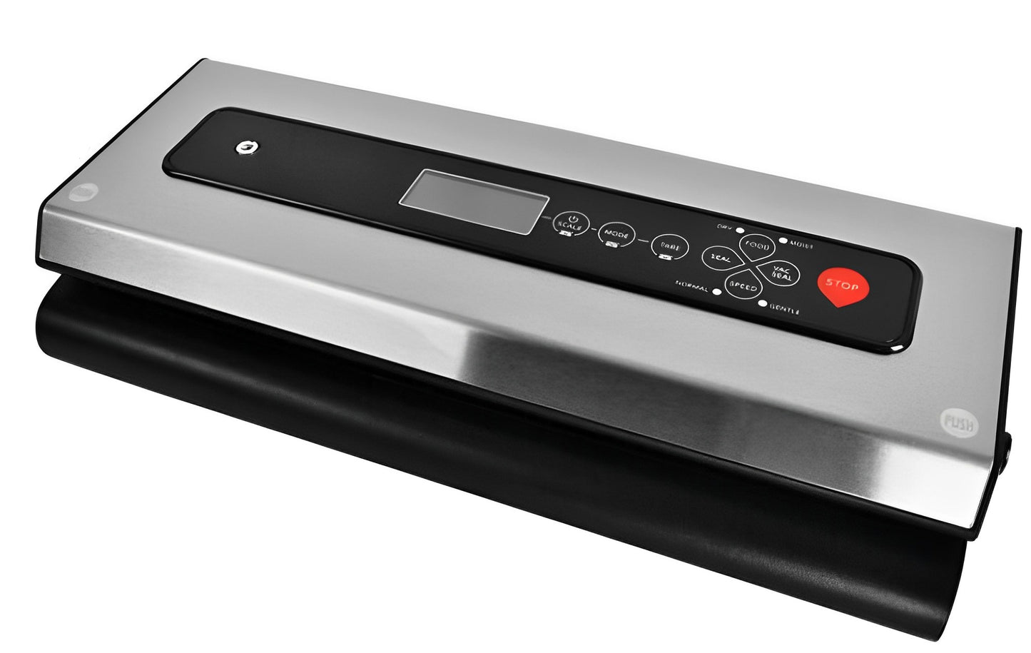 Aparat de Vidat si Sigilat Alimente idealSTORE, Include 9 Role cu Folie, 5 Saci de Depozitare, Cantar Incorporat, Putere 120W, Nivel de Vidare -80kPa, Latime 36 cm, Putere Vidare Reglabila, Buton pentru Vidarea Produselor Umede sau Uscate, Operare simpla