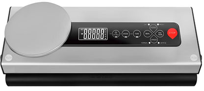 Aparat de Vidat si Sigilat Alimente idealSTORE, Include 9 Role cu Folie, 5 Saci de Depozitare, Cantar Incorporat, Putere 120W, Nivel de Vidare -80kPa, Latime 36 cm, Putere Vidare Reglabila, Buton pentru Vidarea Produselor Umede sau Uscate, Operare simpla