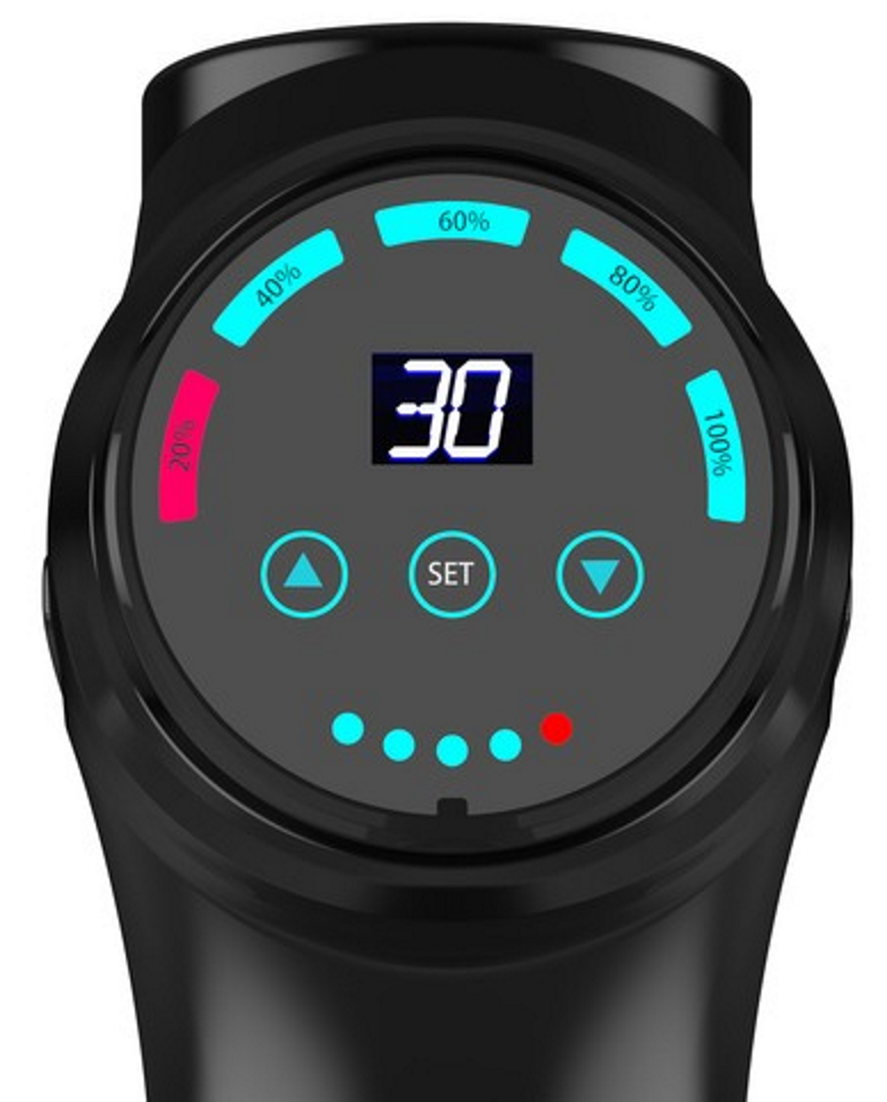 Aparat de Masaj tip Pistol Relax Feet idealSTORE, Ecran Tactil, Autonomie 6 Ore, 10 Capete Inlocuibile Pana la 30 de Niveluri de Intensitate a Masajului, Design Ergonomic, Ajuta la Relaxarea Muschilor, Include Geanta pentru Transport