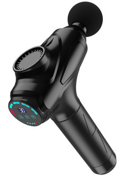 Aparat de Masaj tip Pistol Relax Feet idealSTORE, Ecran Tactil, Autonomie 6 Ore, 10 Capete Inlocuibile Pana la 30 de Niveluri de Intensitate a Masajului, Design Ergonomic, Ajuta la Relaxarea Muschilor, Include Geanta pentru Transport