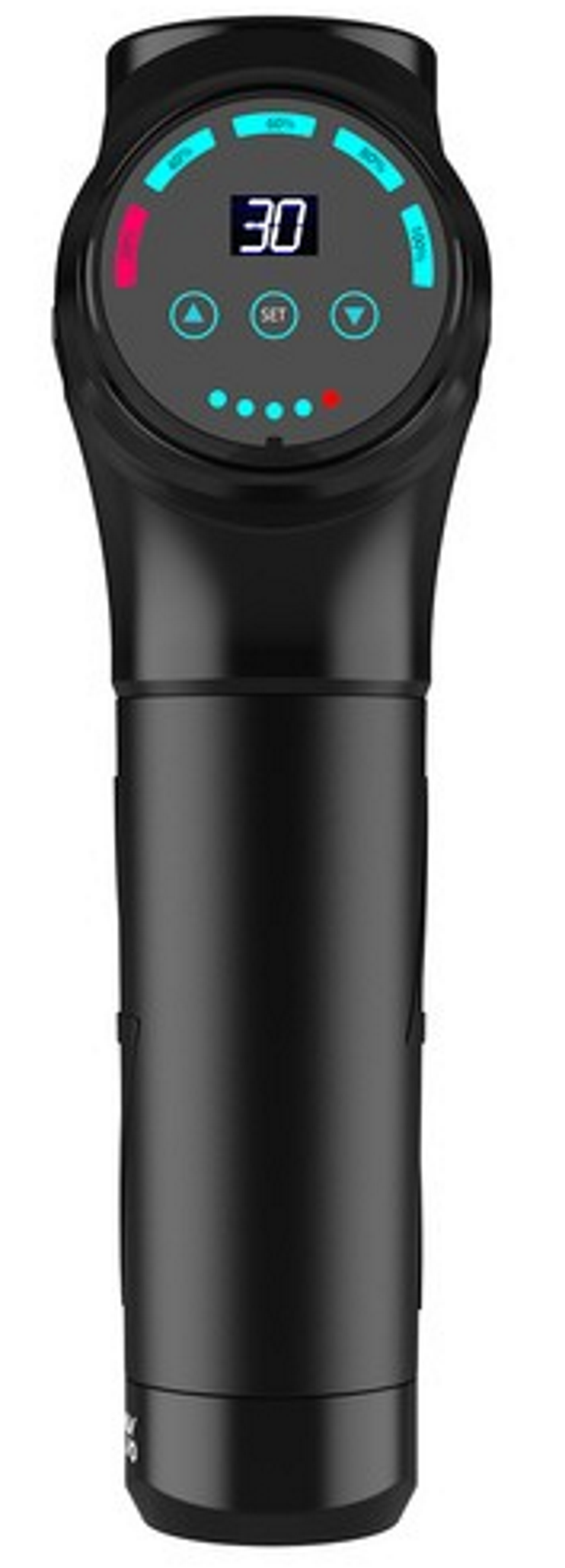 Aparat de Masaj tip Pistol Relax Feet idealSTORE, Ecran Tactil, Autonomie 6 Ore, 10 Capete Inlocuibile Pana la 30 de Niveluri de Intensitate a Masajului, Design Ergonomic, Ajuta la Relaxarea Muschilor, Include Geanta pentru Transport