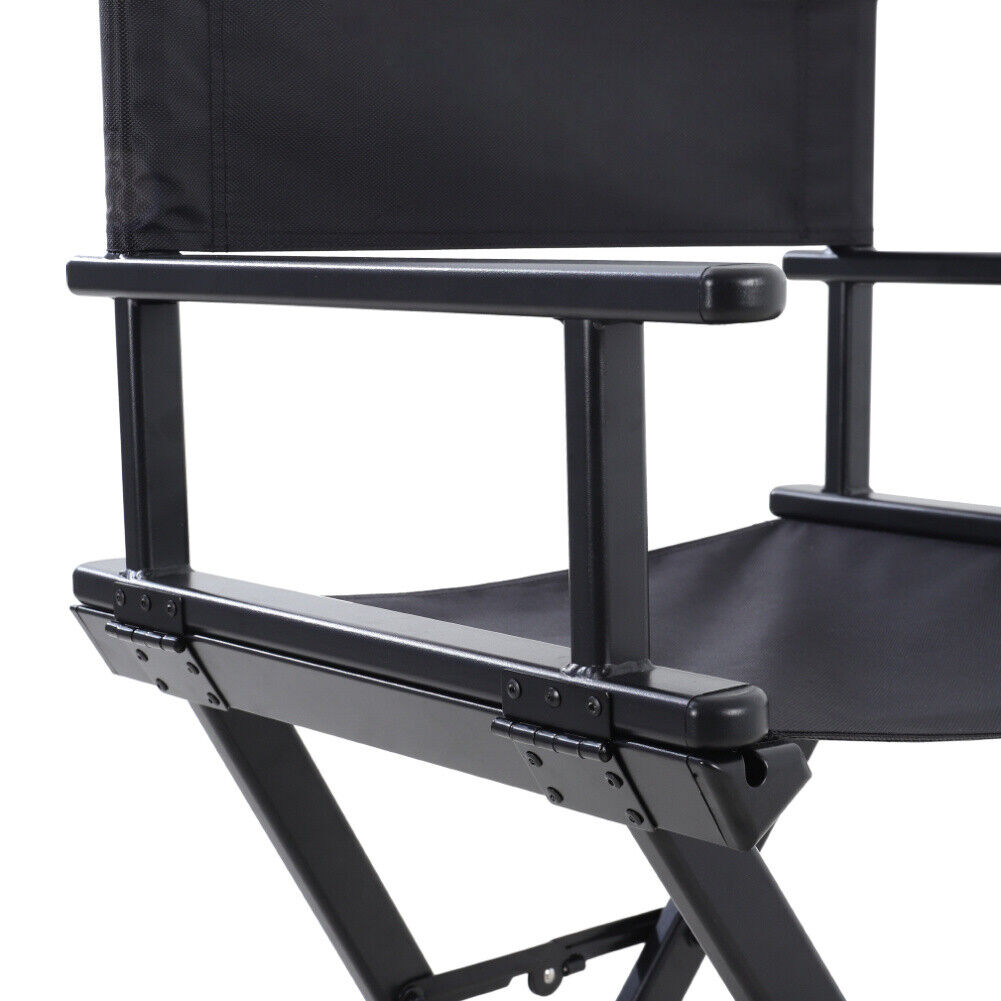 Scaun de Machiaj Pliabil cu Tetiera Beauty Lux idealSTORE, Constructie Solida, Material Aluminiu, Tesatura impermeabila Oxford 600D, Suport pentru Picioare, Sarcina 140 kg, Culoare Black, Ideal pentru Make-up Artisti