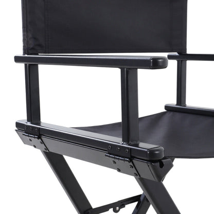 Scaun de Machiaj Pliabil cu Tetiera Beauty Lux idealSTORE, Constructie Solida, Material Aluminiu, Tesatura impermeabila Oxford 600D, Suport pentru Picioare, Sarcina 140 kg, Culoare Black, Ideal pentru Make-up Artisti