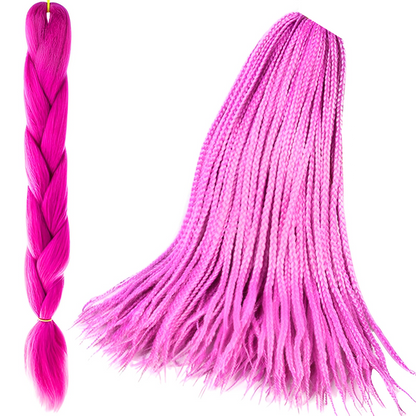 Extensie de par sintetic Pink Power IdealStore pentru impletituri sau cozi, 60 cm, 100 g, rezistenta la radiatiile UV si temperaturile ridicate, compatibila cu placa, ondulatorul sau peria