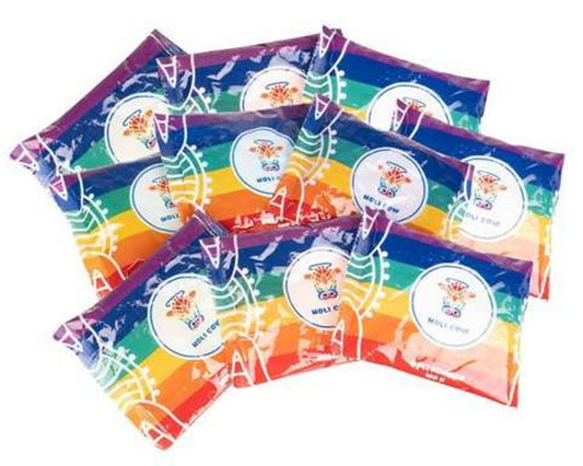 Set 10 Pungi Pudra Colorata Holi idealSTORE, Rosu, Portocaliu, Galben, Verde, Albastru, Roz, Alb, Violet, Format din Ingrediente Naturale si Inofensive, Sigure, Nu provoaca Iritatii, Alergii, Ideal pentru Zile de Nastere, Festivaluri si Evenimente