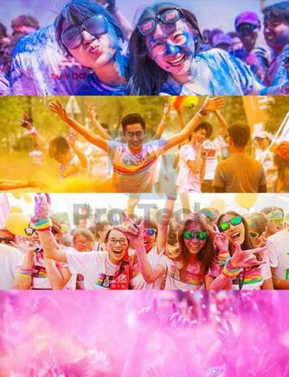 Set 6 Pungi Pudra Colorata Holi idealSTORE, Rosu, Portocaliu, Galben, Verde, Albastru, Violet, Format din Ingrediente Naturale si Inofensive, Sigure, Nu provoaca Iritatii, Alergii, Ideal pentru Zile de Nastere, Festivaluri si Evenimente